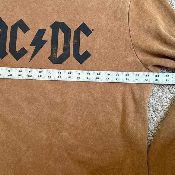 Rock Band AC/DC Rust Brown Festival Retro Neck Cut Out Baggy Sweatshirt Sz XL - Picture 9 of 10